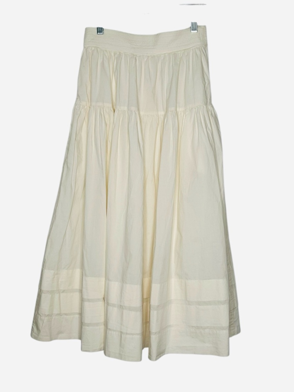 Ulla Johnson Jacinta Ivory Button Front Skirt With Pockets & Pleated Details 4 - Picture 3 of 10